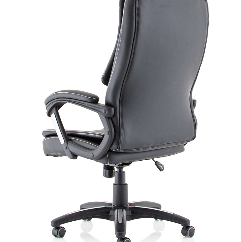 Dakota High Back Black Leather Executive Office Chair with Arms