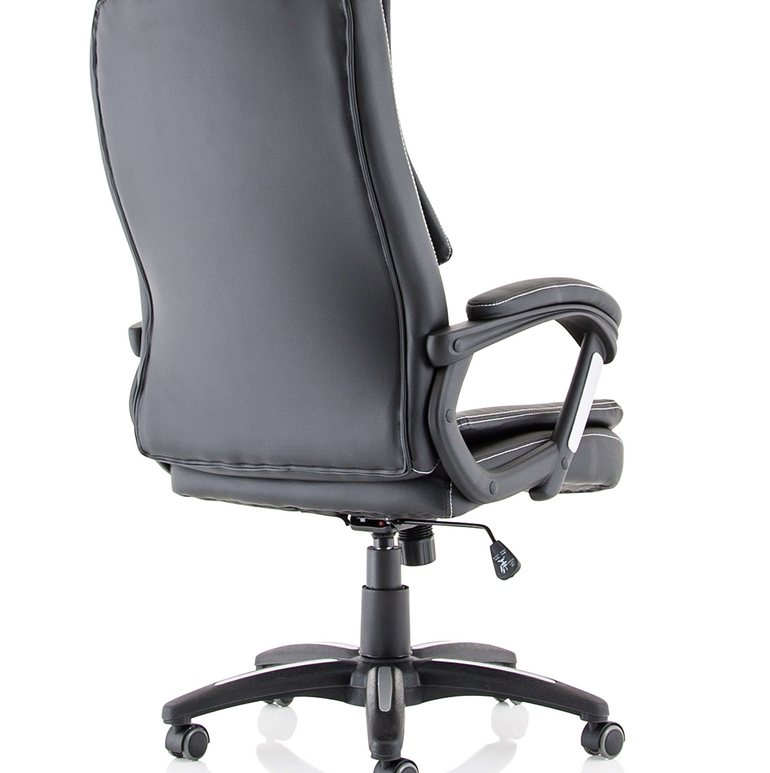 Dakota High Back Black Leather Executive Office Chair with Arms