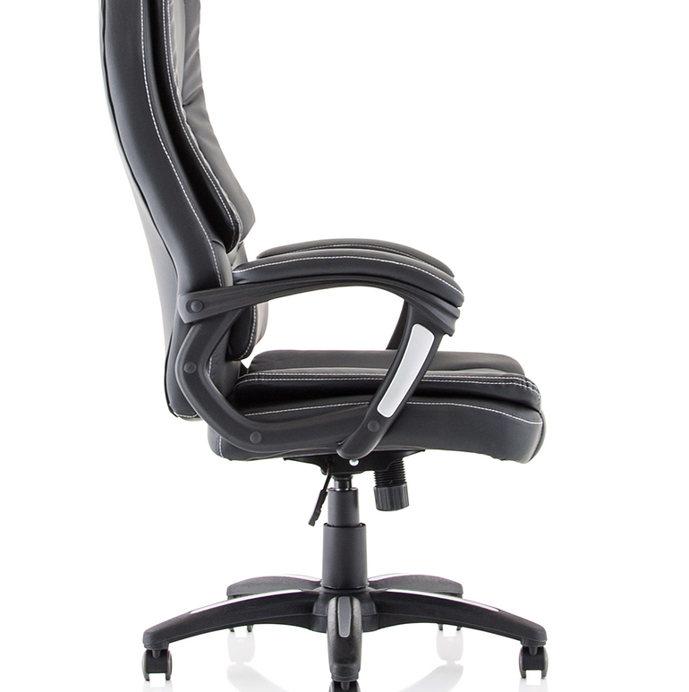 Dakota High Back Black Leather Executive Office Chair with Arms