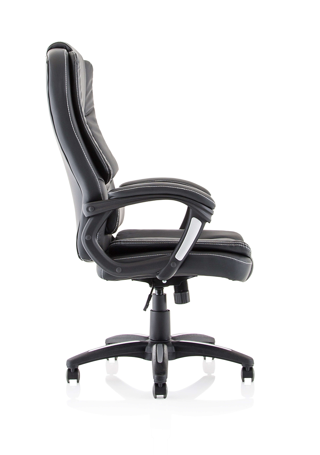 Dakota High Back Black Leather Executive Office Chair with Arms
