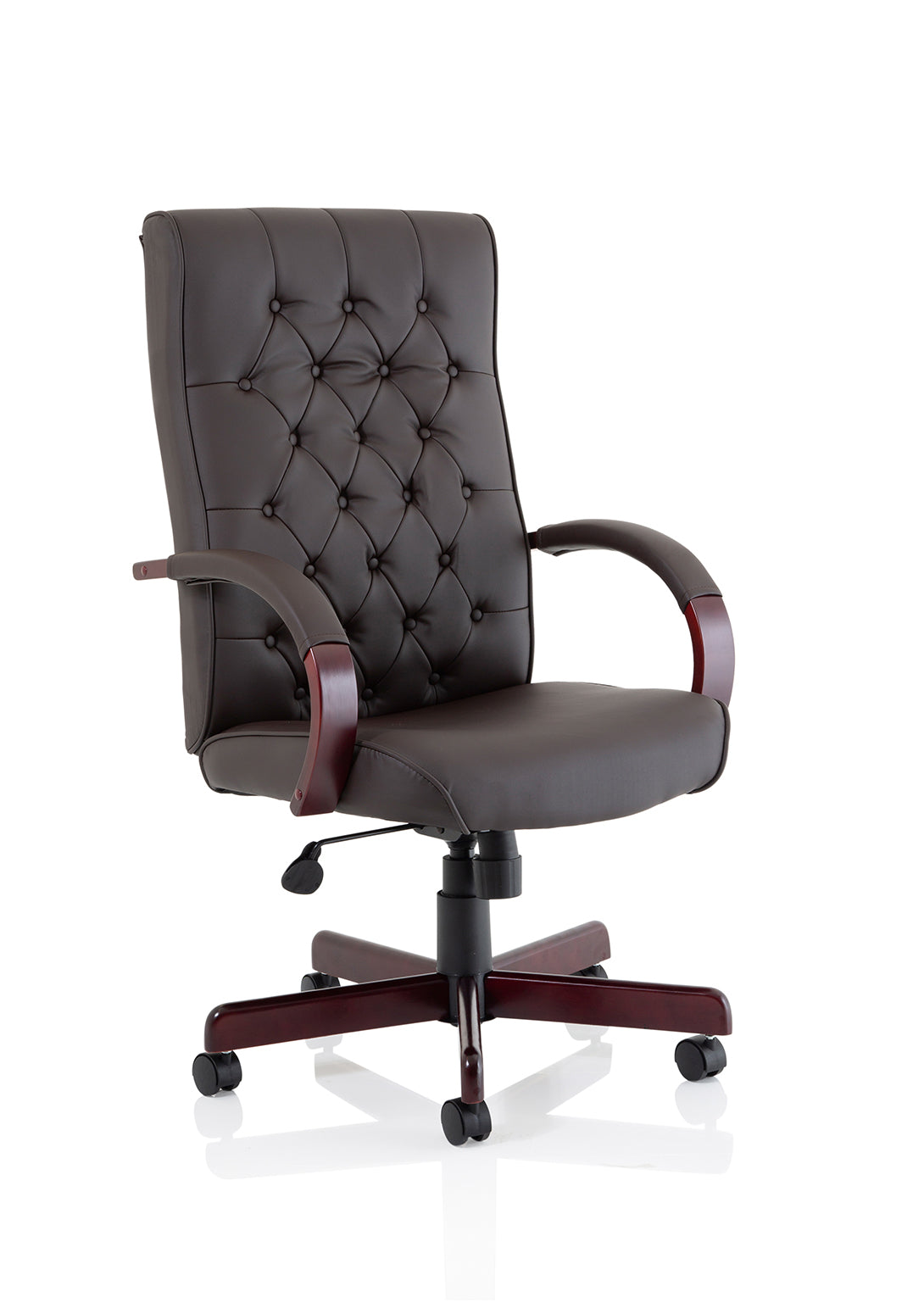 Grey leather discount executive office chair