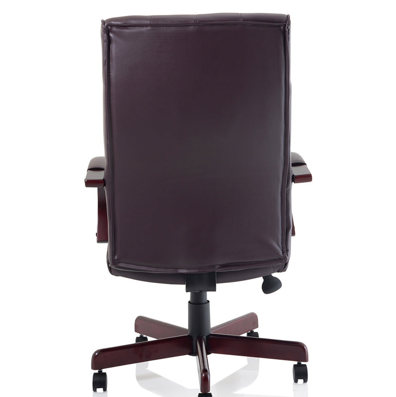 Chesterfield High Back Leather Executive Office Chair with Arms