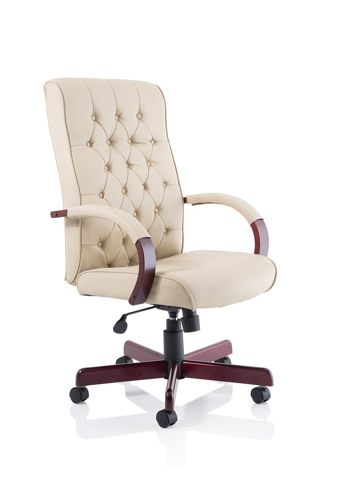 Chesterfield leather swivel online chair