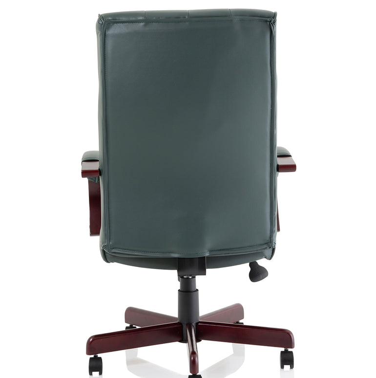 Chesterfield High Back Leather Executive Office Chair with Arms