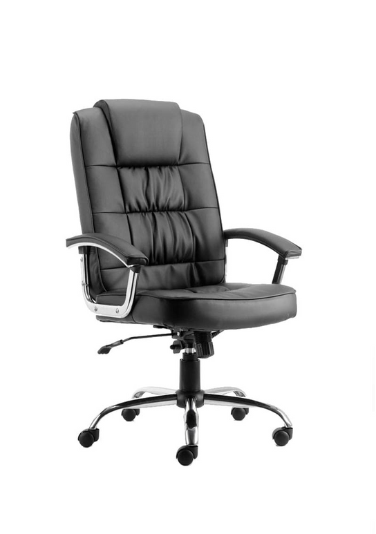 Moore Deluxe High Back Black Executive Office Chair with Arms