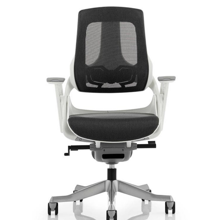 Zure High Back White Shell Mesh Executive Office Chair with Arms
