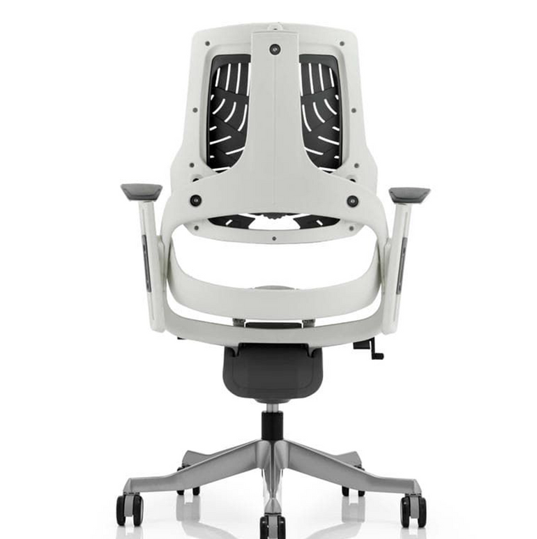 Zure High Back White Shell Elastomer Executive Office Chair with Arms
