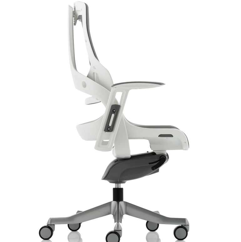 Zure High Back White Shell Mesh Executive Office Chair with Arms