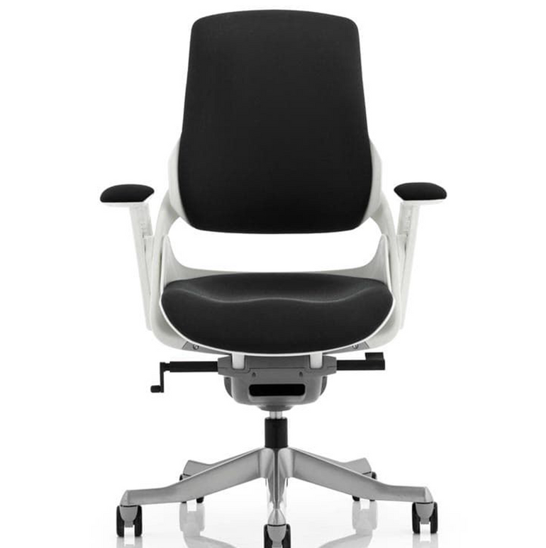 Zure High Back White Shell Fabric Executive Office Chair with Arms