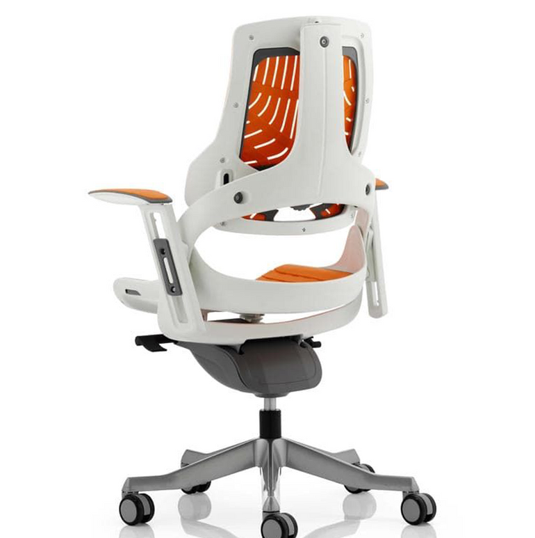 Zure High Back White Shell Elastomer Executive Office Chair with Arms