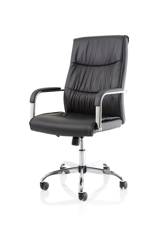 Carter High Back Black Leather Executive Office Chair with Arms