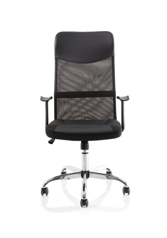 Vegalite High Mesh Back Black Executive Office Chair with Arms