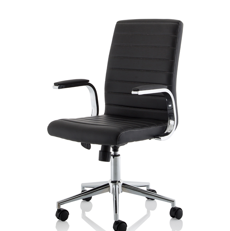 Ezra Medium Back Leather Executive Office Chair with Arms