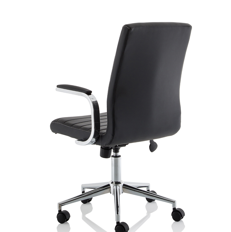 Ezra Medium Back Leather Executive Office Chair with Arms