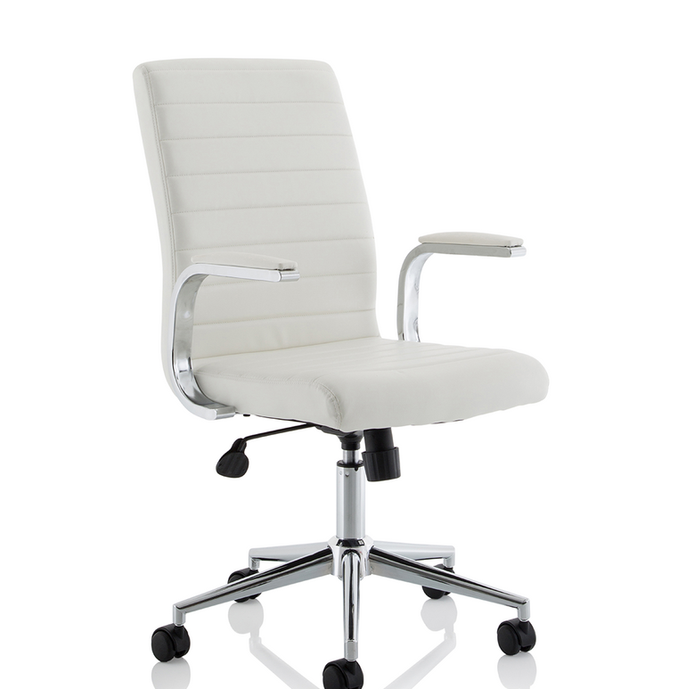 Ezra Medium Back Leather Executive Office Chair with Arms