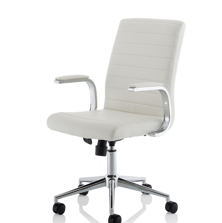 Ezra Medium Back Leather Executive Office Chair with Arms