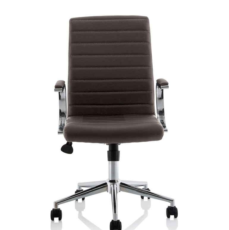 Ezra Medium Back Leather Executive Office Chair with Arms