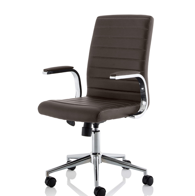 Ezra Medium Back Leather Executive Office Chair with Arms