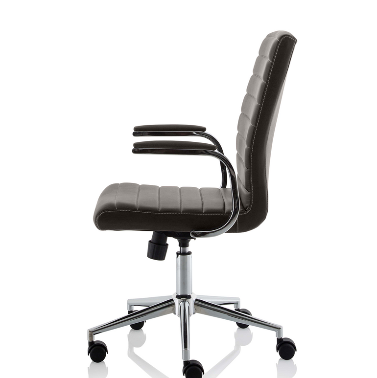 Ezra Medium Back Leather Executive Office Chair with Arms