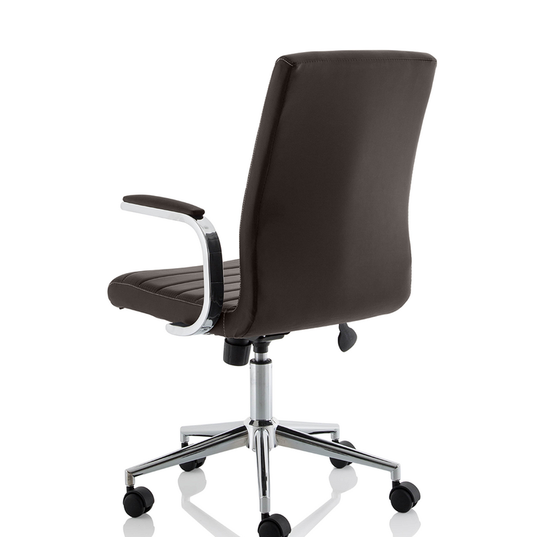 Ezra Medium Back Leather Executive Office Chair with Arms