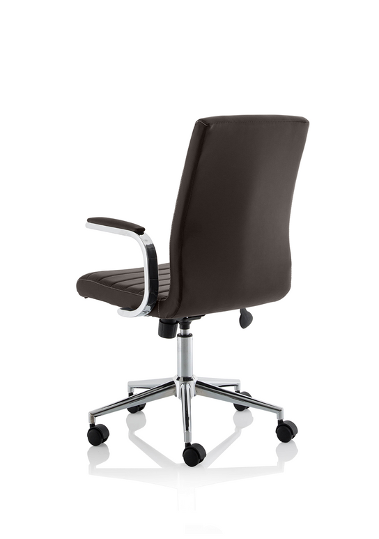 Ezra Medium Back Leather Executive Office Chair with Arms