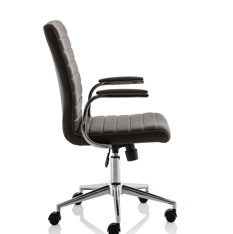 Ezra Medium Back Leather Executive Office Chair with Arms