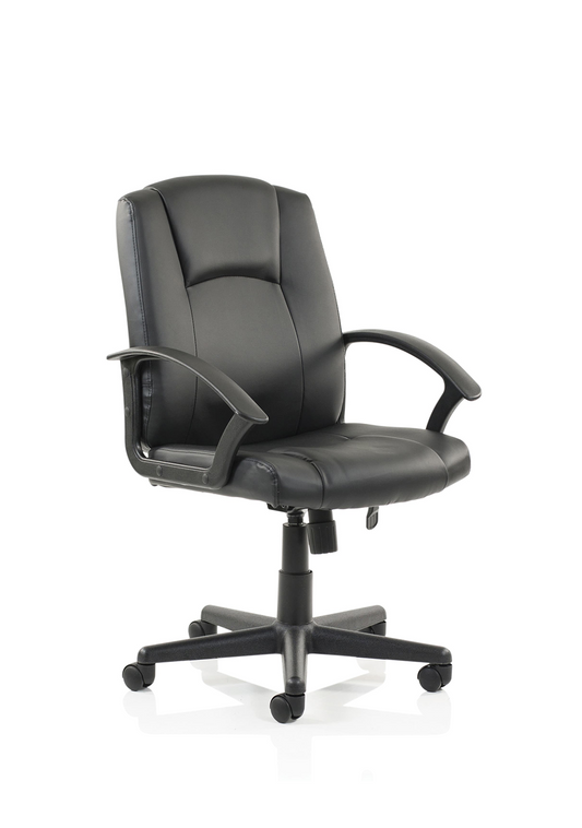 Bella Medium Back Black Bonded Leather Executive Office Chair with Arms