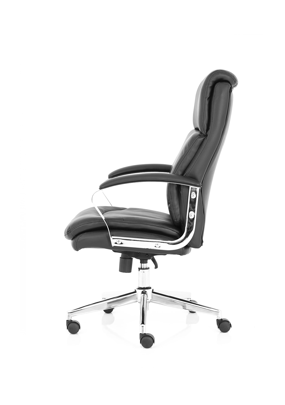 Tunis High Back Executive Black Leather Office Chair with Arms