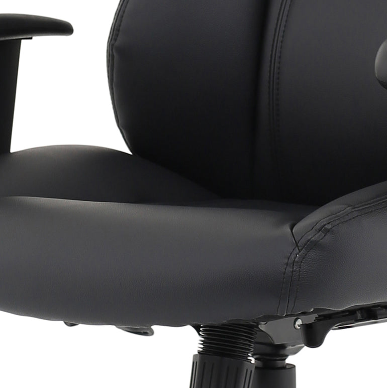Winsor Medium Back Executive Black Leather Office Chair with Arms