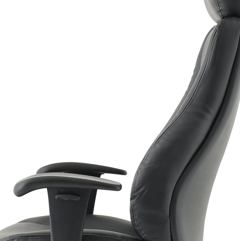 Winsor Medium Back Executive Black Leather Office Chair with Arms