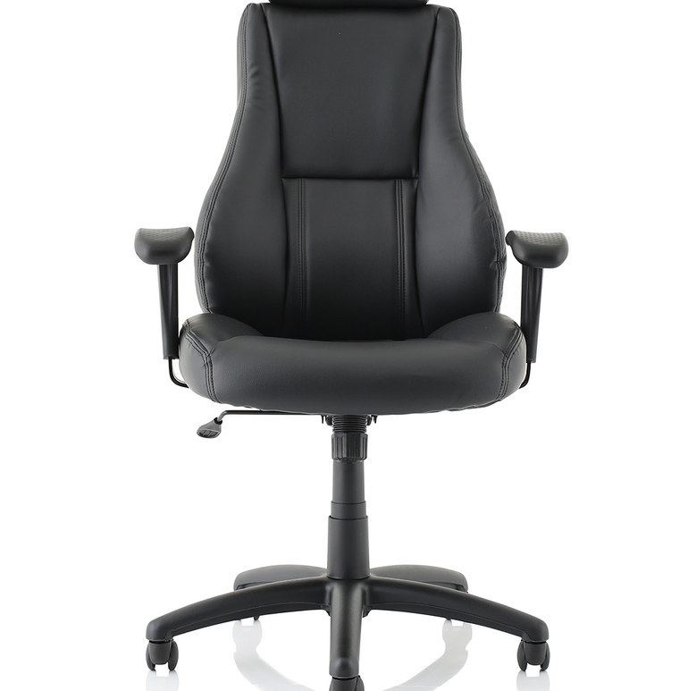Winsor Medium Back Executive Black Leather Office Chair with Arms