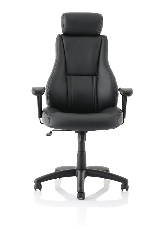 Winsor Medium Back Executive Black Leather Office Chair with Arms