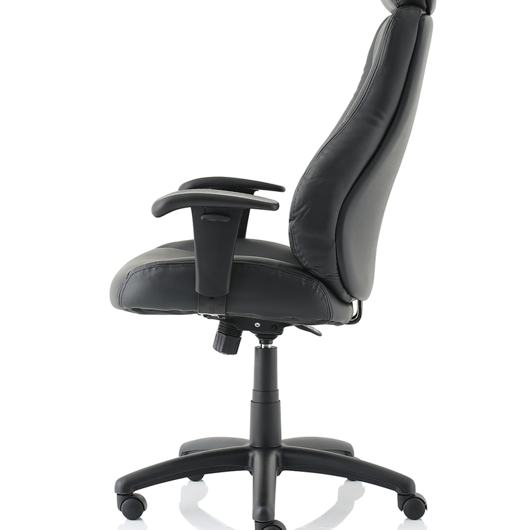 Winsor Medium Back Executive Black Leather Office Chair with Arms
