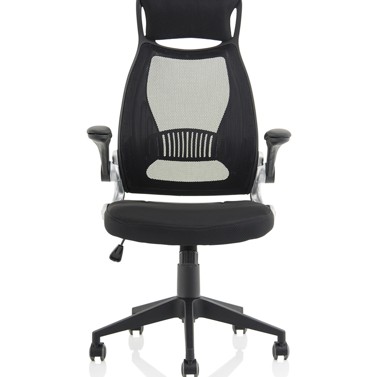 Saturn High Mesh Back Black Executive Office Chair with Arms