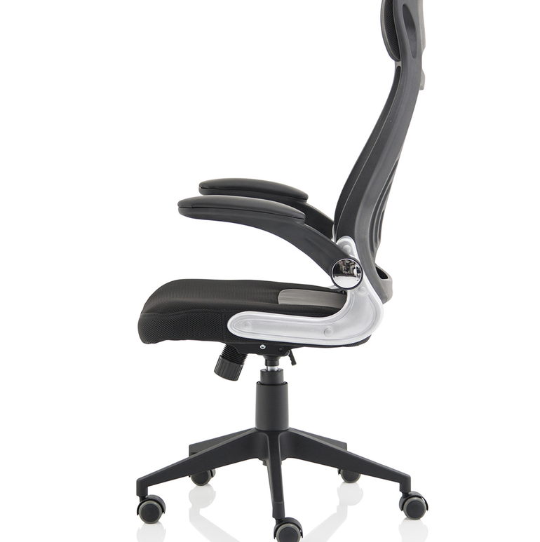 Saturn High Mesh Back Black Executive Office Chair with Arms
