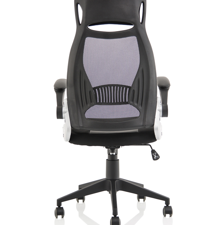 Saturn High Mesh Back Black Executive Office Chair with Arms