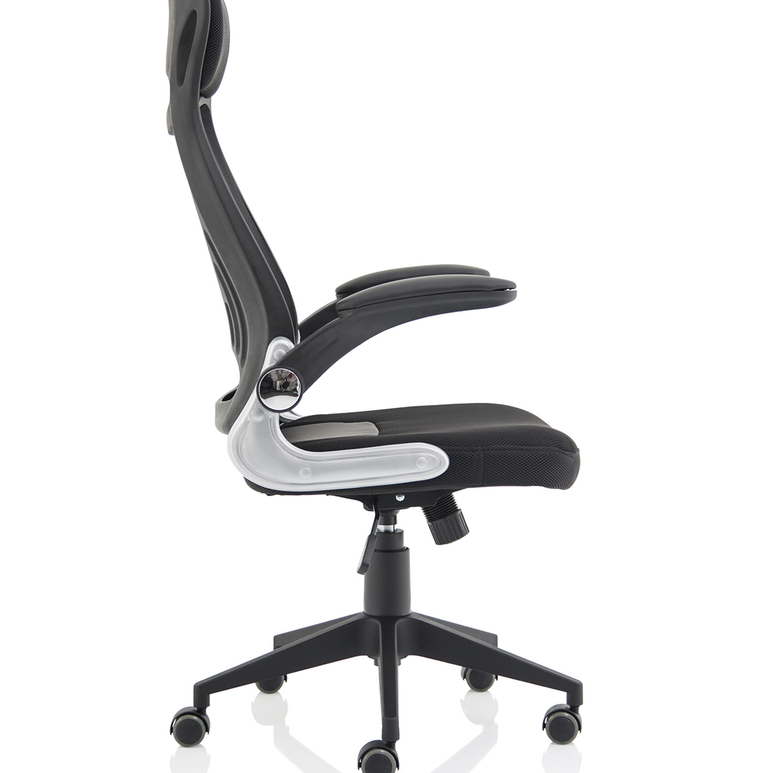 Saturn High Mesh Back Black Executive Office Chair with Arms