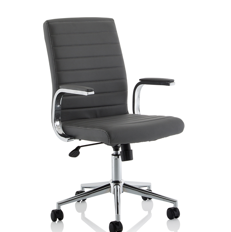 Ezra Medium Back Leather Executive Office Chair with Arms