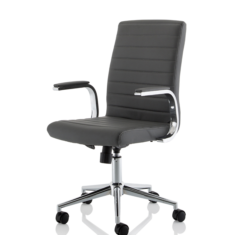 Ezra Medium Back Leather Executive Office Chair with Arms