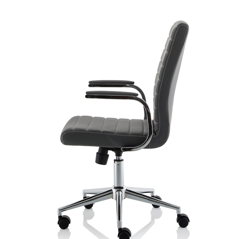 Ezra Medium Back Leather Executive Office Chair with Arms