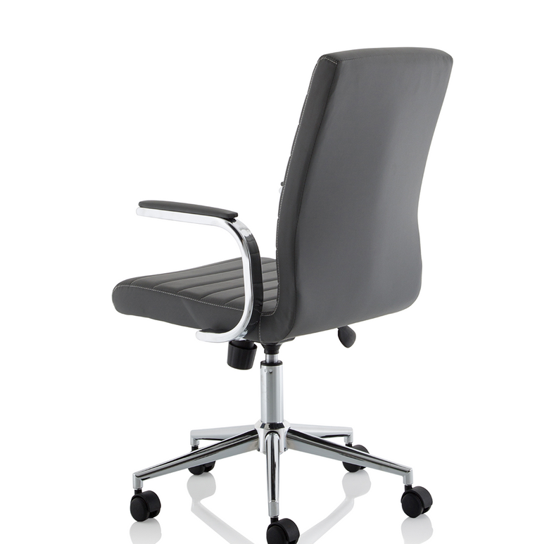 Ezra Medium Back Leather Executive Office Chair with Arms