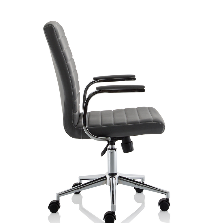Ezra Medium Back Leather Executive Office Chair with Arms
