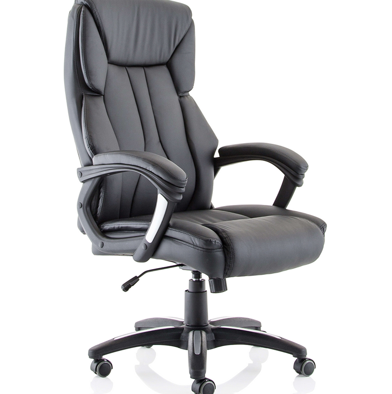 Stratford High Back Executive Black Leather Office Chair with Arms