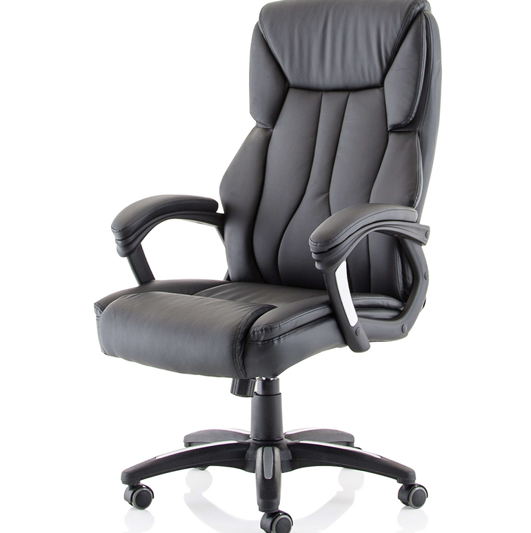 Stratford High Back Executive Black Leather Office Chair with Arms