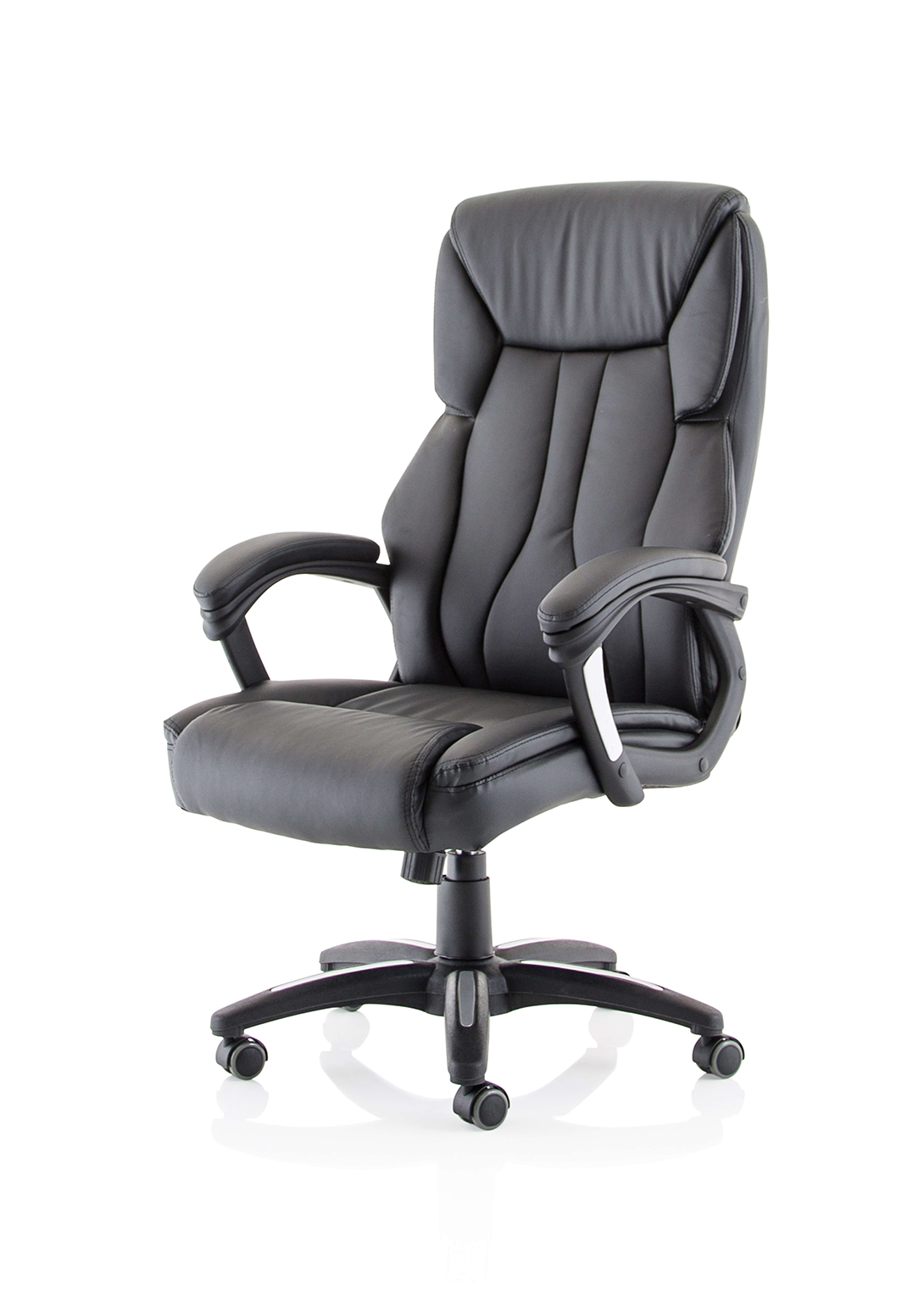 Stratford High Back Executive Black Leather Office Chair with Arms