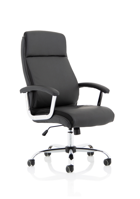 Hatley High Back Black Leather Executive Office Chair with Arms