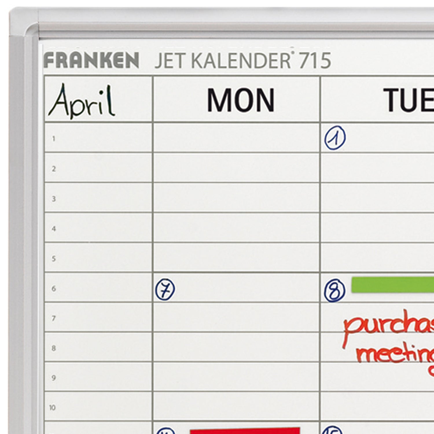 Franken Premiumline Weekly Planning Magnetic Whiteboard, 90 x 60cm