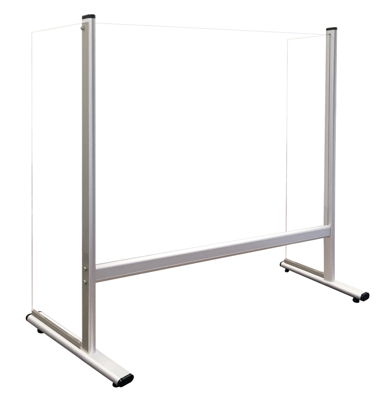 Counter And Desk Glass Protection Screen With Side Panels