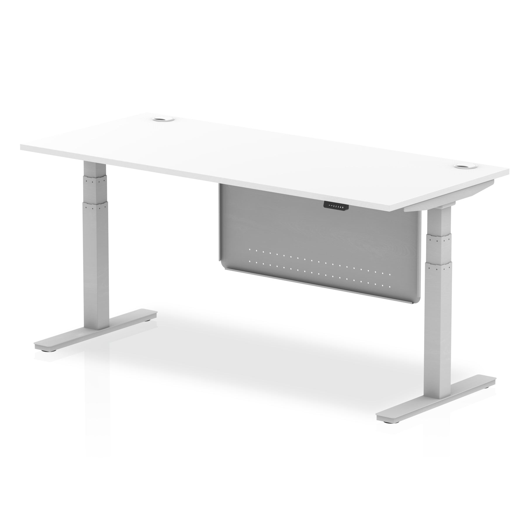 Air Height Adjustable Desk with Cable Ports with Steel Modesty Panel