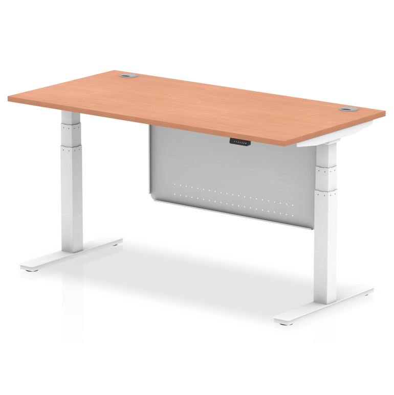 Air Height Adjustable Desk With Cable Ports With Steel Modesty Panel